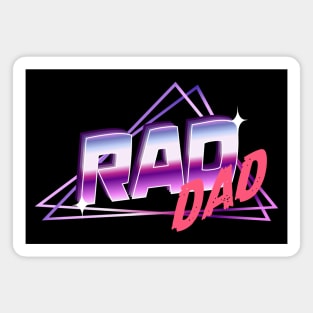 Rad Dad Retro Vintage 80's Synthwave Magnet